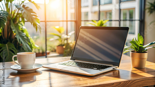 Wallpaper Mural laptop on the table Torontodigital.ca