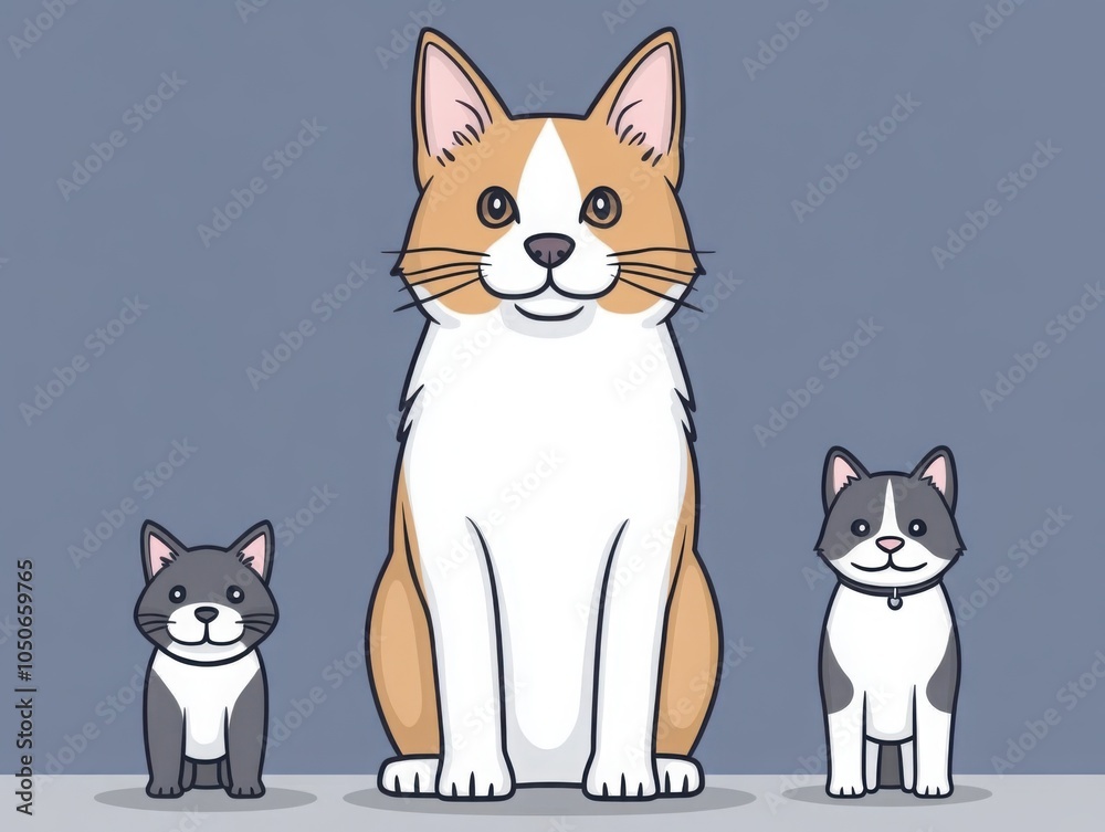 Fototapeta premium Infographic on Proper Cat Portion Sizes for Healthy Pets