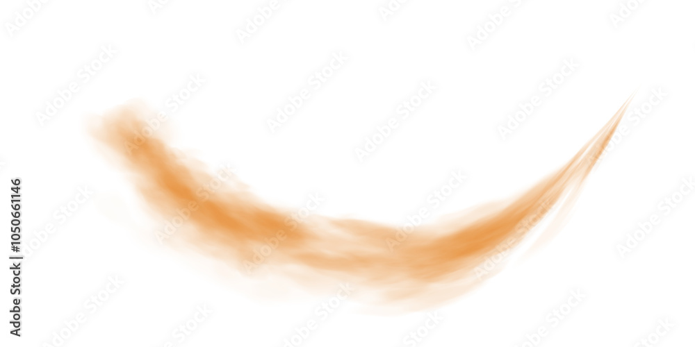 Obraz premium Orange fog or smoke. Orange smog clouds on floor. Cigarette smoke. Morning fog over land or water surface. Magic haze. Cloud, smoke, fog. PNG. 