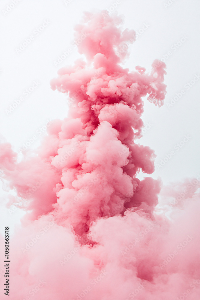 Fototapeta premium abstract pink smoke cloud on white background