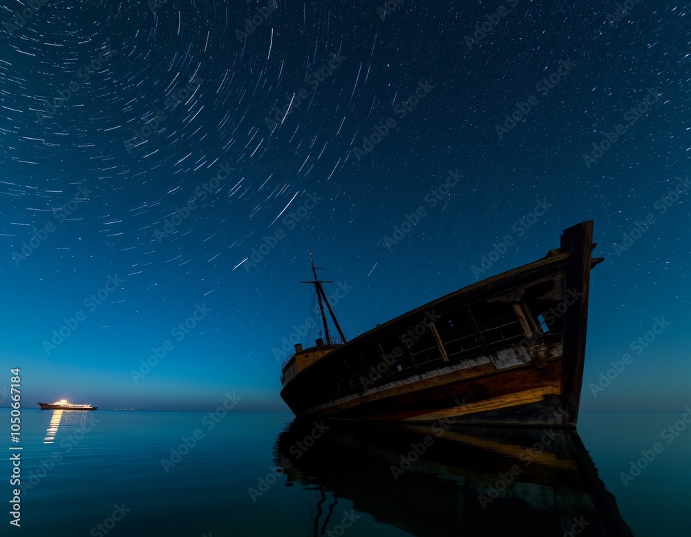 Shipwreck under the stars Shipwreck under the stars