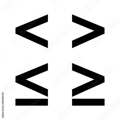Math symbol icon vector less, greater or equal than signs