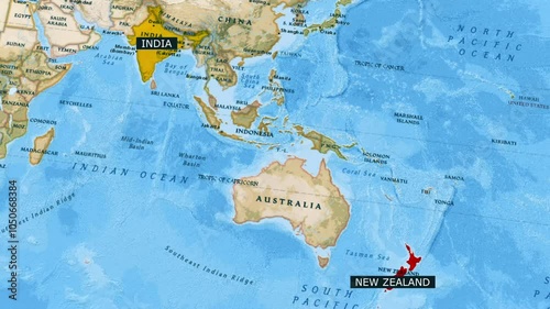 Political map of India New Zealand .Map of India New Zealand with borders