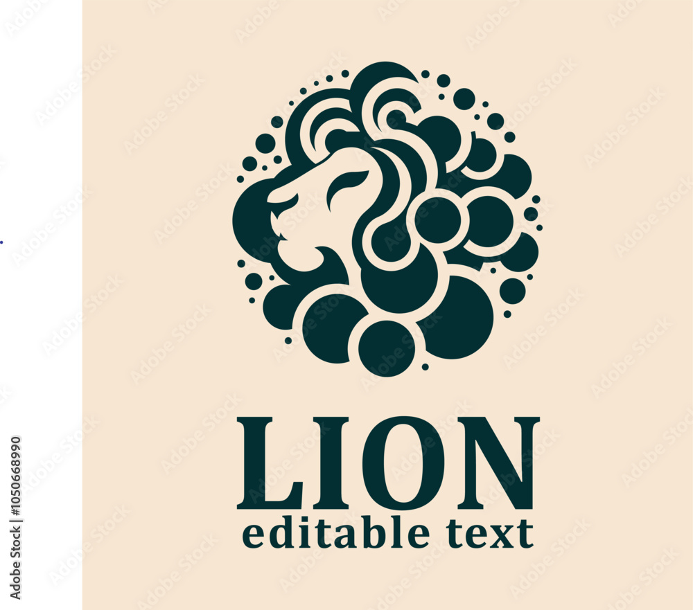 Discover our stylized lion head logo, blending strength and elegance with bold lines and circular elements. Ideal for branding. white space Discover our stylized lion head logo, blending strength and elegance with bold lines and circular elements. Ideal for branding. white space