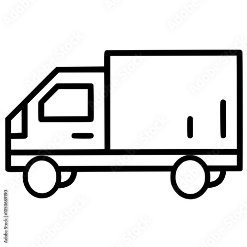 Logistic Truck Icon with White Background