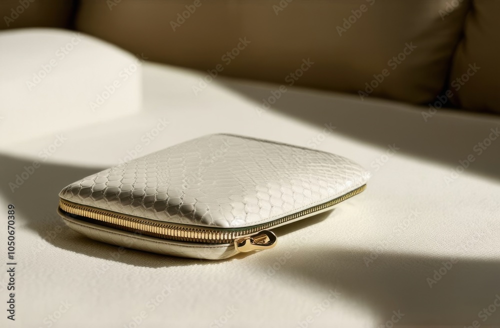 White leather bag on white background White leather bag on white background