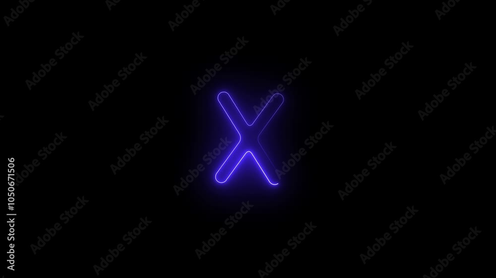 Neon glowing cross mark icon 4K animation. x symbol, Wrong, error concept with glowing neon light on dark background. red false or incorrect red cross symbol Neon glowing cross mark icon 4K animation. x symbol, Wrong, error concept with glowing neon light on dark background. red false or incorrect red cross symbol