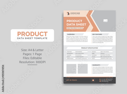 Product Data Sheet template design