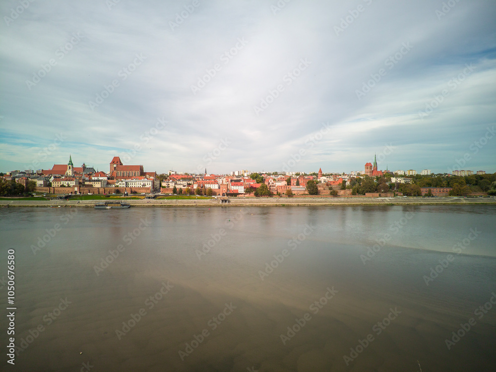 Top view of the old town in Toruń, Poland.