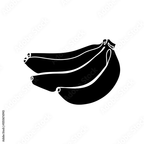 Line art-style banana silhouette