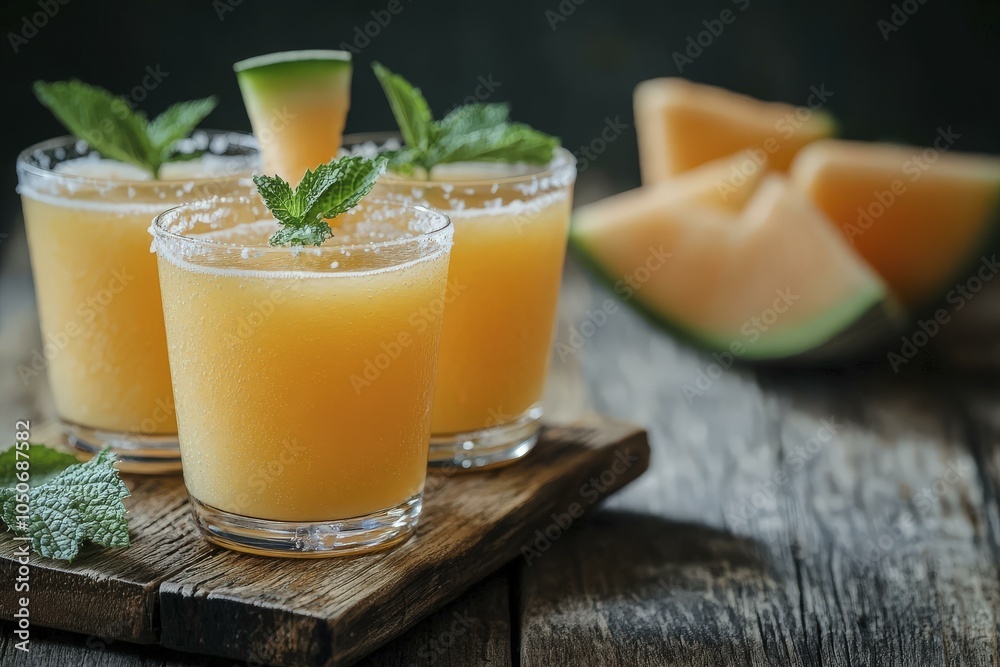 Cantaloupe Cocktail with Mint: Refreshing Summer Drink Cantaloupe Cocktail with Mint: Refreshing Summer Drink