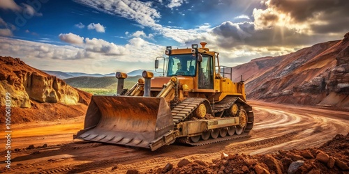 Powerful Bulldozer at Weipa Bauxite Mine - Heavy Machinery in Action photo