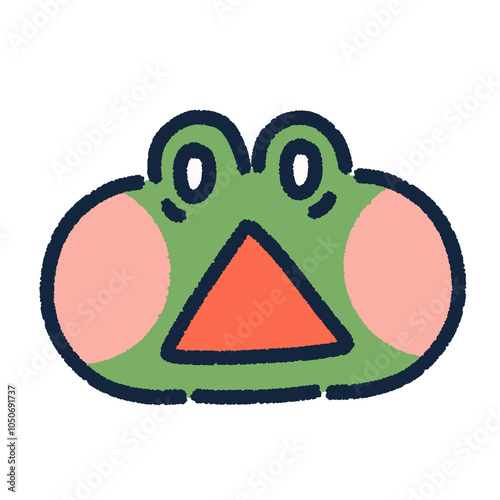 Sticker cartoon frog frightened 🐸