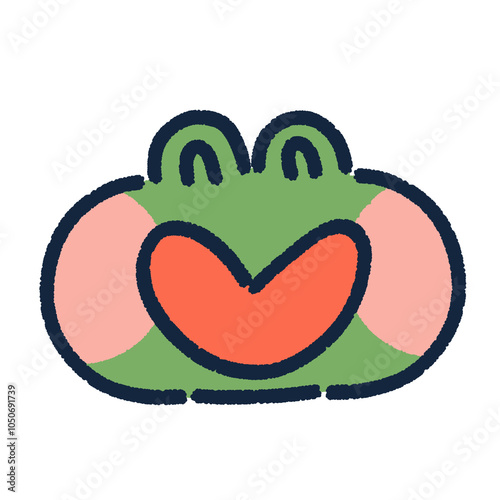Sticker cartoon frog laughing 🐸