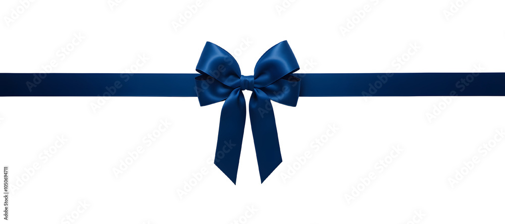 Blue satin ribbon with bow isolated png on a transparent background Blue satin ribbon with bow isolated png on a transparent background