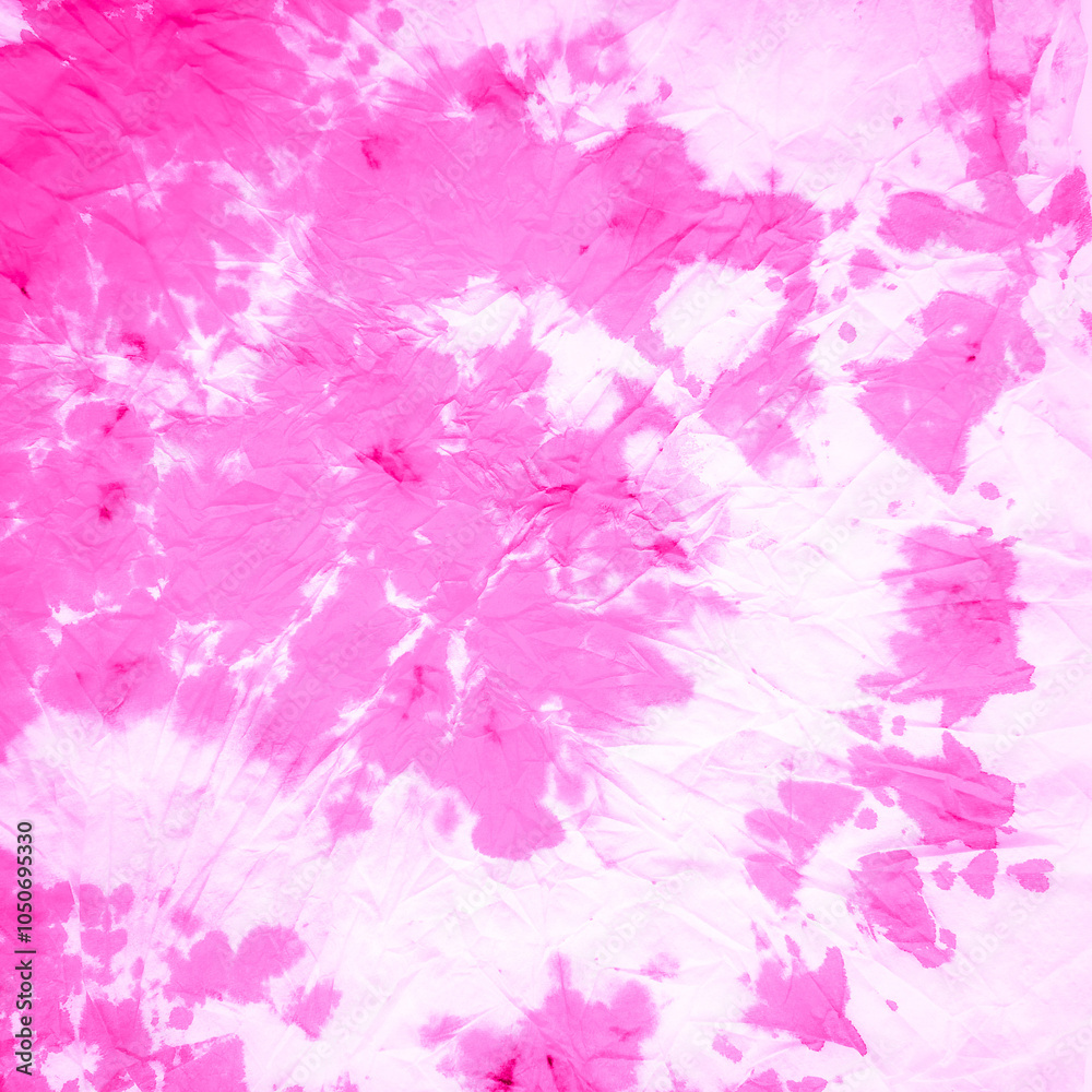 Fototapeta premium Watercolor Spiral. Bright Hippy Vintage. Pink Dye