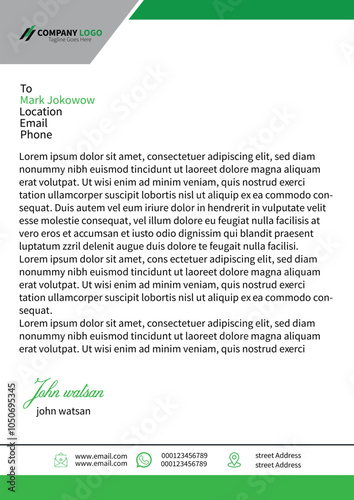 Green Business Letterhead Design in EPS Format