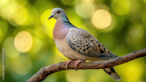 Spotted Dove Perched Gracefully in a Park photo