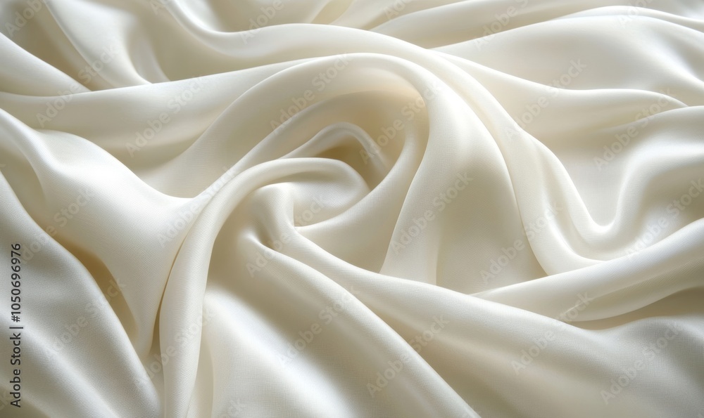 Luxurious White Silk Fabric with Soft Flowing Waves - Elegant Drapery Texture for Design and Background Concepts, Generative AI Luxurious White Silk Fabric with Soft Flowing Waves - Elegant Drapery Texture for Design and Background Concepts, Generative AI