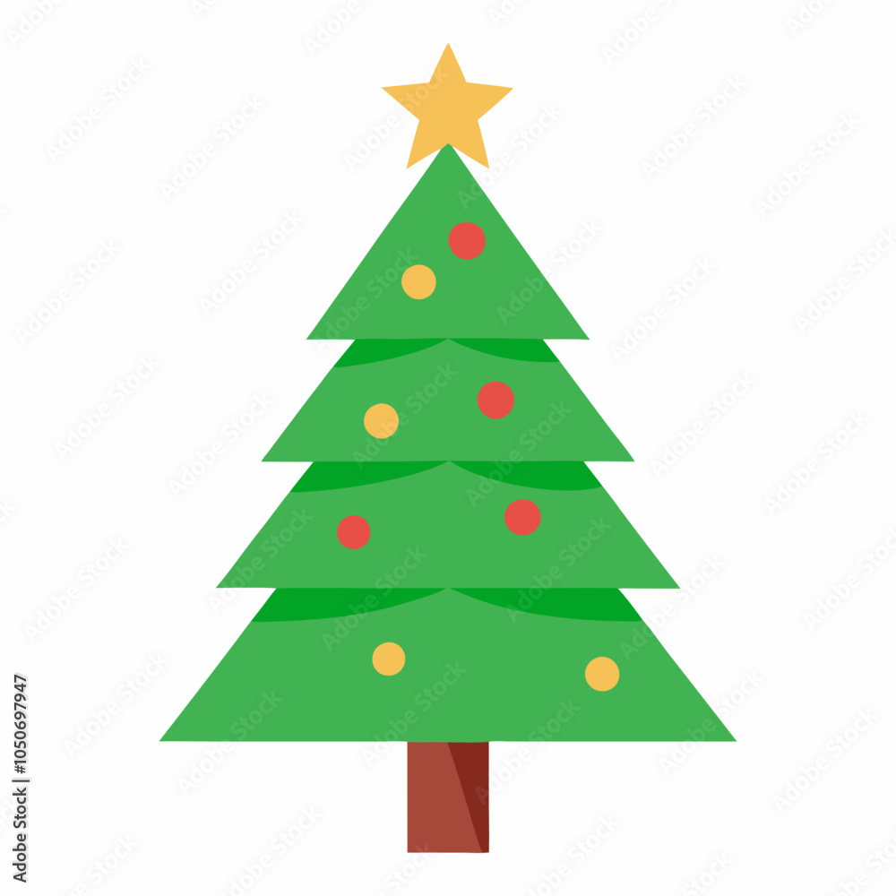 Obraz premium Christmas tree vector art illustration