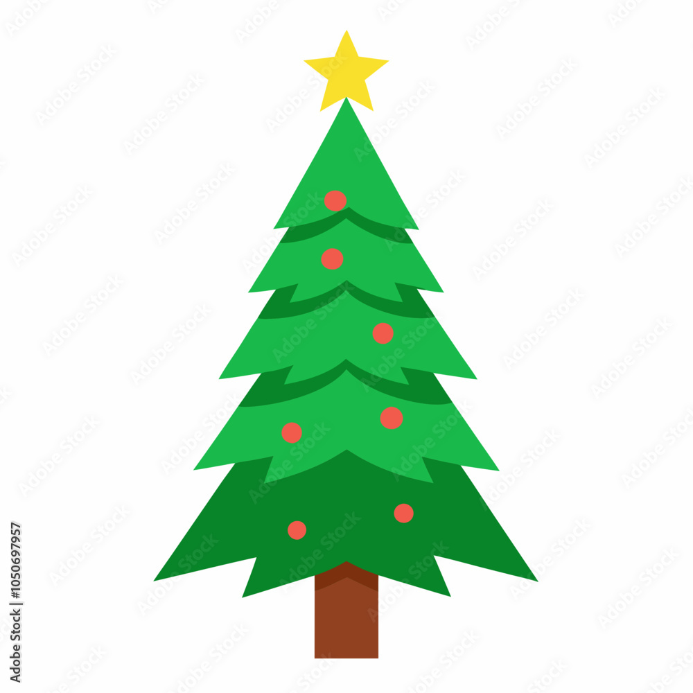 Fototapeta premium Christmas tree vector art illustration