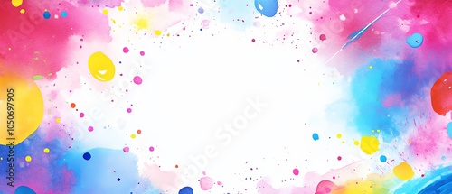 watercolor invitation template with ballons and confetti