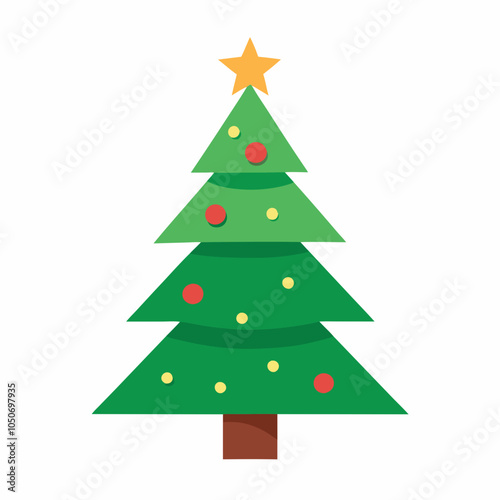 Christmas tree vector art illustration