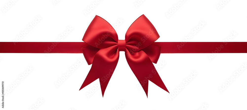 Red satin ribbon with bow isolated png on a transparent background Red satin ribbon with bow isolated png on a transparent background