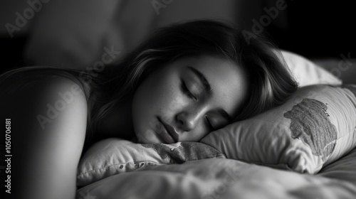 A Woman Sleeping Peacefully on a Pillow