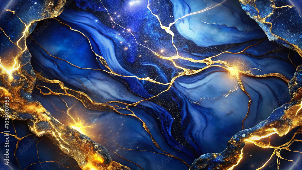 Fototapeta premium Striking Marble Design Featuring Deep Blue Tones