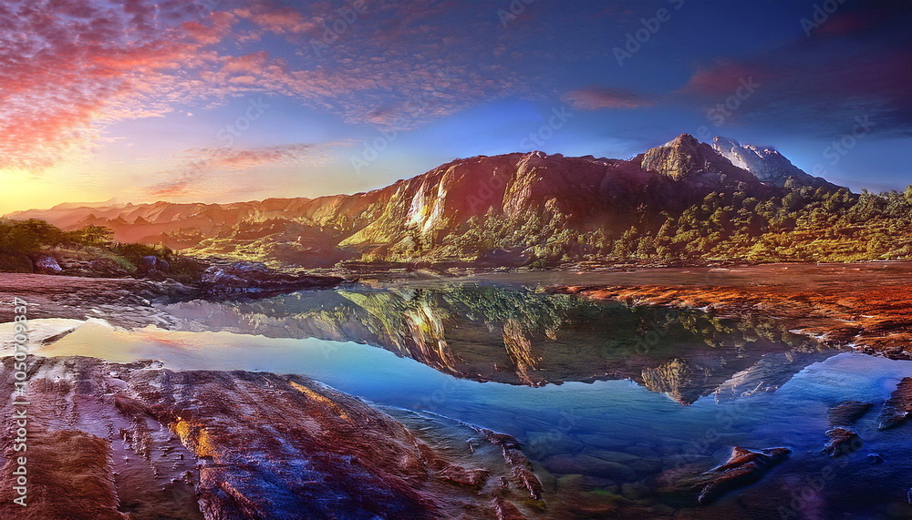 Naklejka premium Bunte Kuestenlandschaft