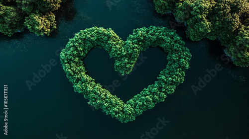 infinity symbol crafted from lush green foliage, symbolizing eternal life, sustainability, and nature's endless cycle. The vibrant greenery conveys renewal, growth, and ecological harmony