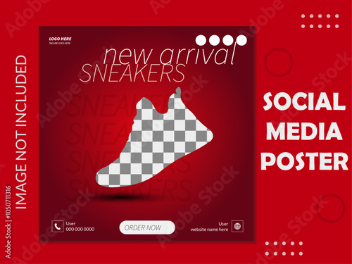 Shoes social media post or square banner design template