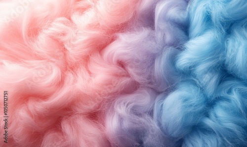 Vibrant Eco Fur Texture in Pastel Pink and Blue - Abstract Cotton Candy Wool Background for Creative Designs and Soft Visuals, Generative AI