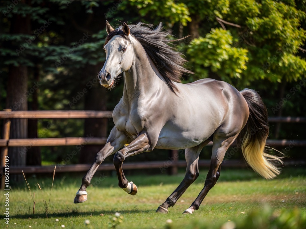 Horse Galloping in a Field