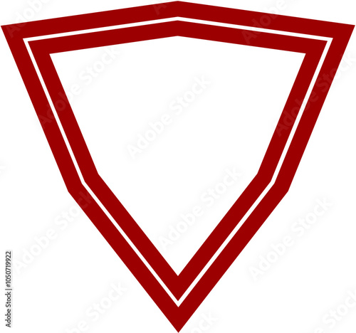 brown double frame in wooden design in the form of a modified triangle, abstract modern design can be used as a symbol