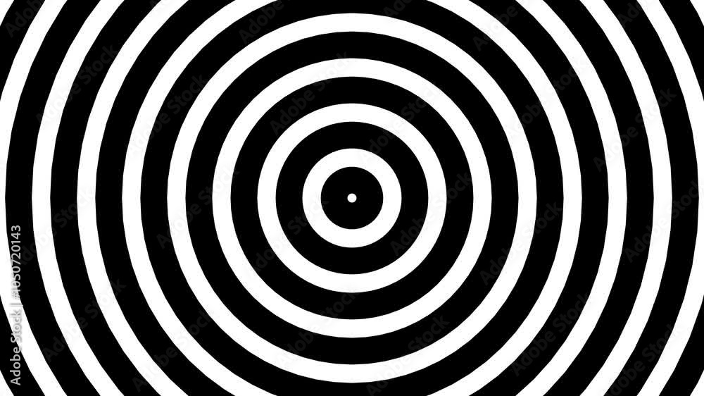 Hypnotic black and white circle lines looping animated background Hypnotic black and white circle lines looping animated background