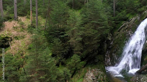 White Gorge (Bílá strž) National Nature Reserve extends at the area of 79,2 hectares at the altitude 735-1086 m. It is a romantic valley with highest Sumava waterfall. Czech natural monument. photo