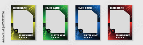 photo frame or border collection for hockey, basketball and football player,  trading card template design for sports, picture frame for player performance, sports flyer design, template eps 10.
