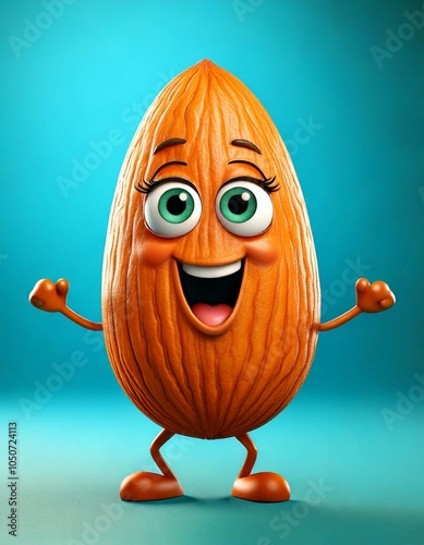 Cute Cartoon Happy Almond N...