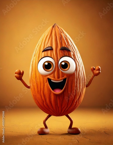 Cute Cartoon Happy Almond N...