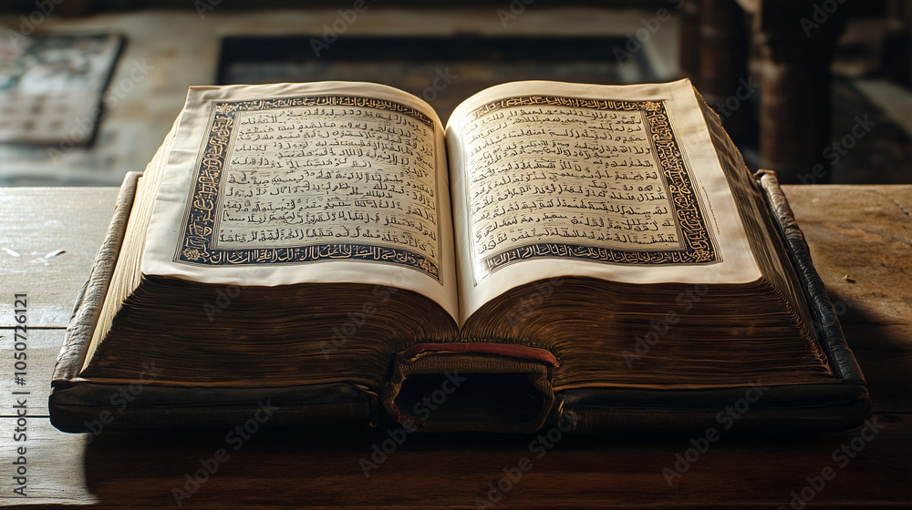 Open Book of Religious Texts for World Religion Day Still Life Open Book of Religious Texts for World Religion Day Still Life