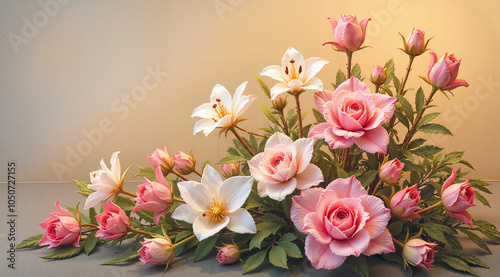 Elegant arrangement of roses and lilies for Women's Day celebration and appreciation