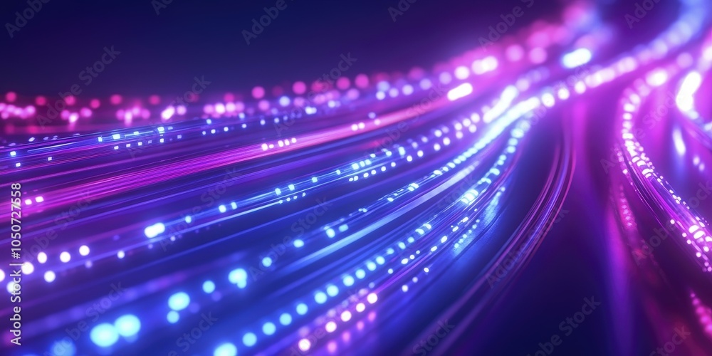Obraz premium Abstract Neon Light Trails: Futuristic Digital Art