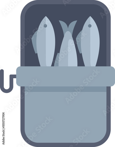Opened tin can full of delicious sardines for preserving fish, isolated on white background