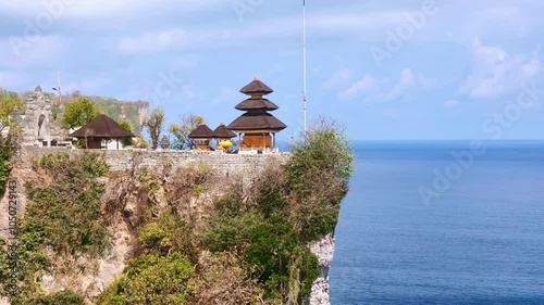 Aerial view of Uluwatu Bali landscape coast. Indonesia tourism travel destination. Bukit Peninsula, Badung Regency, Indonesia. 