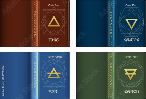 Realistic astrological book covers