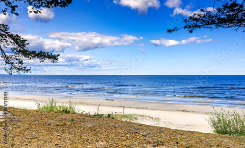 Sandy beach and dunes in Jurmala - famous tourist resort and recreational pla...
