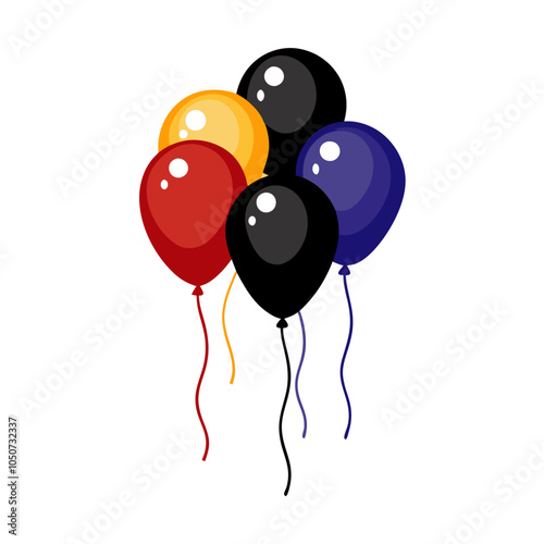 Balloons helium floating decorative icon on a isolated white background (12)