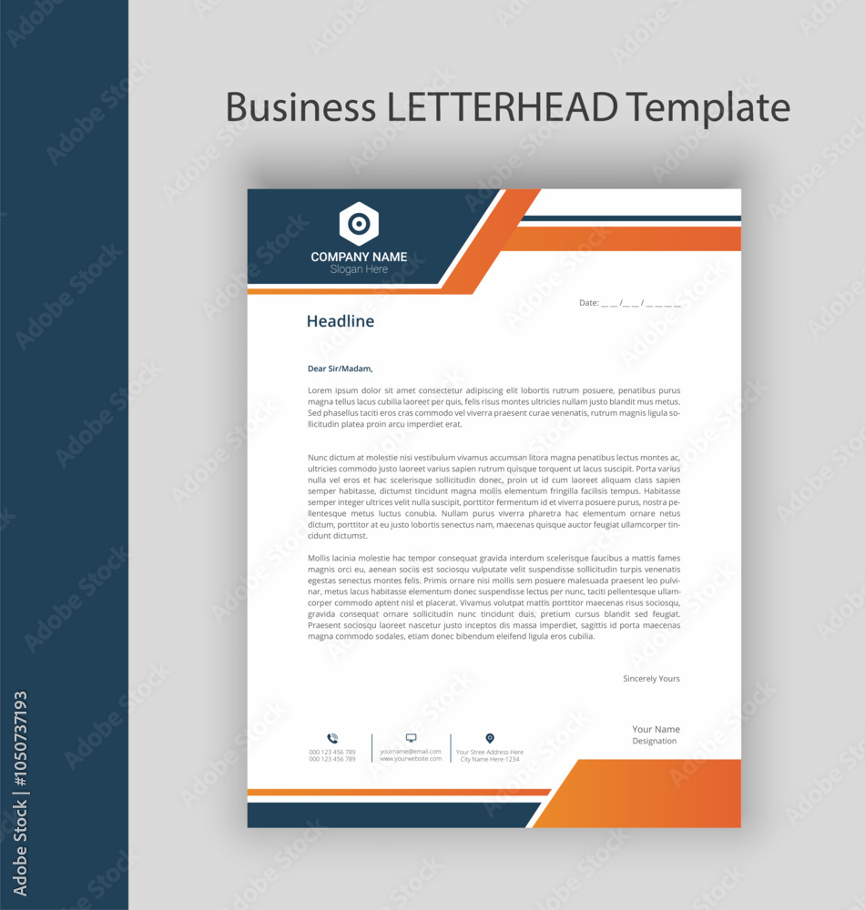 Obraz premium Modern corporate letterhead template design